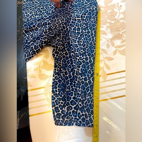 Michael Kors Blue Animal Leopard Print 3/4 Sleeves Layered Blouse Top-Size 2X - Picture 6 of 7